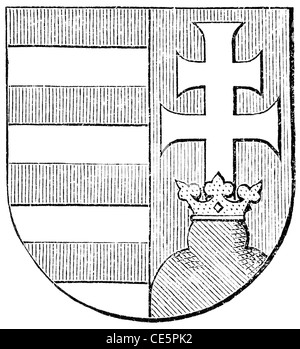 Wappen von Ungarn, (K.u.k.-Monarchie). Stockfoto