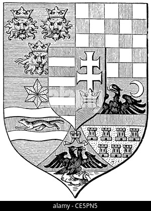 Wappen der ungarischen Krone (K.u.k.-Monarchie). Stockfoto