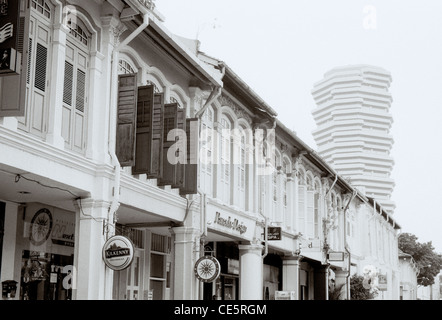 Peranakan Babas nonya Architektur Gehäuse im arabischen Viertel Kampong Glam Singapur in Fernost Südostasien. Haus der chinesischen Kultur Kunst Reisen Stockfoto