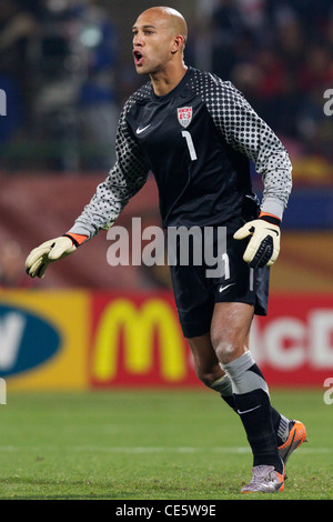 USA-Torhüter Tim Howard in Aktion während einer 2010 FIFA World Cup Runde 16 Spiel gegen Ghana. Stockfoto