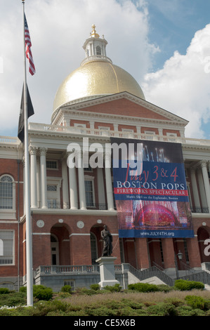 Massachusetts State House, Beacon Hill, Boston, Massachusetts, Vereinigte Staaten, USA, Nordamerika Stockfoto