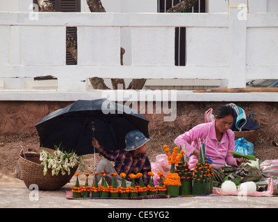 Straßenhändler in Luang Prabang Laos Stockfoto