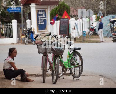 Luang Prabang Straßenszene Stockfoto