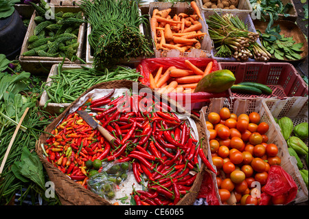 Gemüse auf dem Markt Ubud, Bali Indonesien Stockfoto