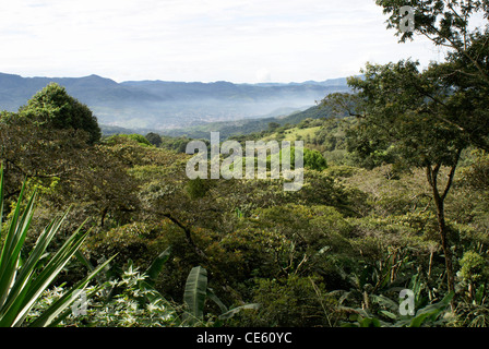 Bewaldete Berghänge und Tal in der Nähe von Matagalpa, Nicaragua Stockfoto