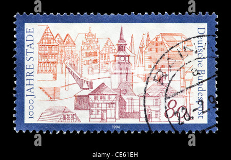 Briefmarke aus Deutschland, die Darstellung der Stadt Staade, Millennium-Jubiläum Stockfoto