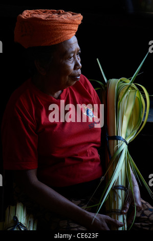 Balinesische Frau auf den Märkten von Ubud Stockfoto