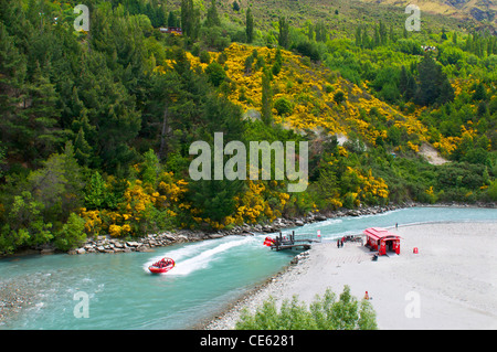 Jet-Boot auf dem Shotover River Queenstown Stockfoto