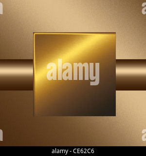 Gold sandgestrahlt Quadrat Metall strukturierte Board, Hintergrund, Webdesign oder Werbung Stockfoto