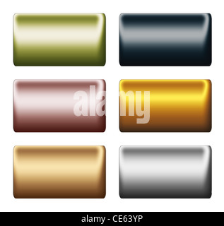 Glatte Metall boards.plates in verschiedenen Farben, Hintergründe zum Einfügen von Text oder design Stockfoto