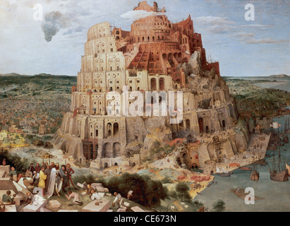 Pieter Bruegel (Brueghel) der ältere (c. 1525-1569). Der Turmbau zu Babel (c. 1563). Öl auf Holz. Stockfoto