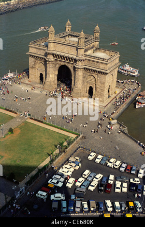 Luftaufnahme des Gateway of India; Bombay Mumbai; Maharashtra; Indien Stockfoto
