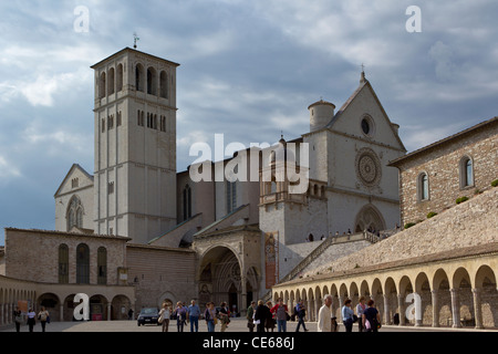 Blick auf teilt der Basilika San Francesco in Assisi, Italien Stockfoto
