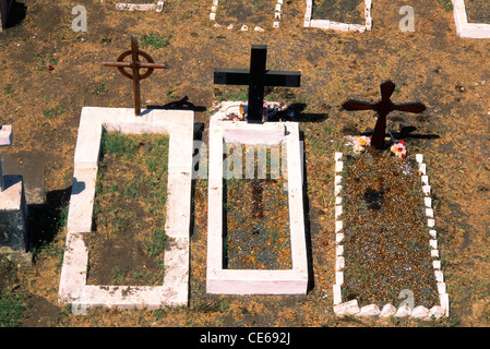 Friedhof; Friedhof; Nani Daman Fort; St. Jerome Fort; Daman; Daman und Diu; Union Gebiet; UT; Indien; Asien Stockfoto