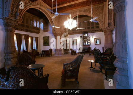 Laxmi Nivas Palace Hotel Bikaner; Rajasthan; Indien Stockfoto