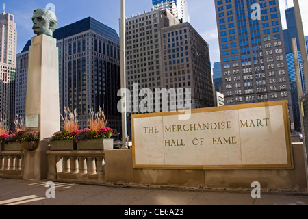 Merchandise Mart Hall Of Fame Büsten und Statuen Chicago Stockfoto