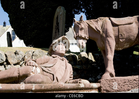 Detailansicht "Old Mortality" Statue im Balmaclellan Dorfteil der Glenkens Dumfries und Galloway Scotland UK Stockfoto