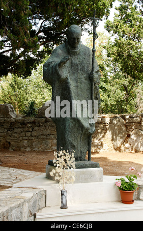 Johannes Paul II-Skulptur in Kuna Peljeska, Kroatien Stockfoto