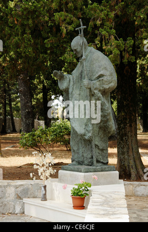 Johannes Paul II-Skulptur in Kuna Peljeska, Kroatien Stockfoto