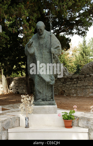 Johannes Paul II-Skulptur in Kuna Peljeska, Kroatien Stockfoto