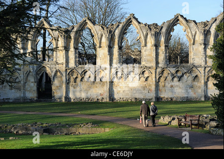 Str. Marys Abbey ruinieren York England uk Stockfoto