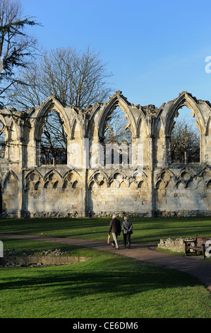 Str. Marys Abbey ruinieren York England uk Stockfoto