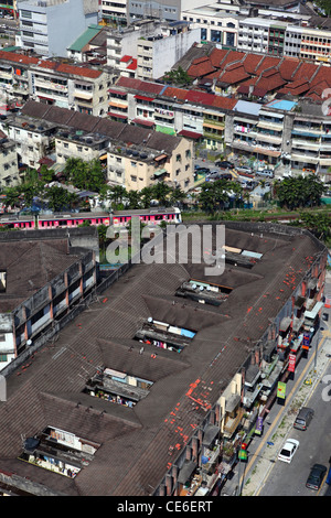 Luftaufnahme über Stadtlandschaft und Weitergabe Pendler zu trainieren. Kuala Lumpur, Welaayat Persekutan, Malaysia, Süd-Ost-Asien, Asien Stockfoto