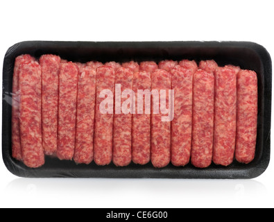 Rohe Bratwurst In einem Paket Stockfoto