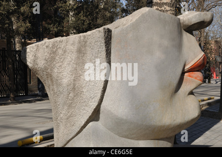 Skulptur, 798 Art Zone, auch bekannt als Dashanzi Art Zone, Chaoyang. Peking, China. Stockfoto