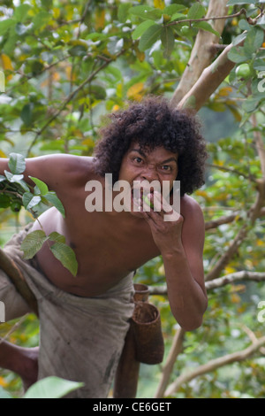 Rückkehr aus der Cameron Highlands in Malaysia, traf einen freundlichen Stamm lebt in Wald, wo ich das Bild erfasst. Stockfoto