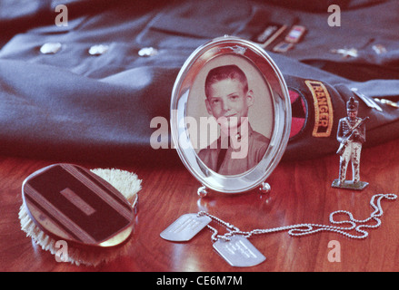 Vintage Still Life, Nostalgie, Military Life, Passage of Time, 1960er Stockfoto