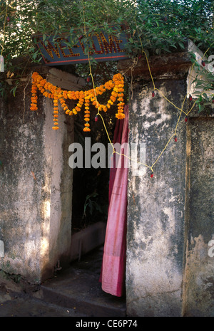 Torana; Ringelblume willkommen Girlande Tür hängen; Indien; asien Stockfoto