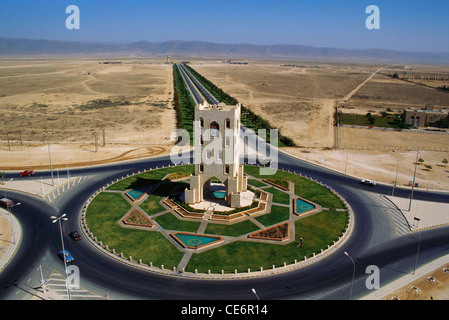 Burj Al Nahdah Uhrturm Kreisverkehr; Salalah; Oman; Arabische Halbinsel; Westasien; Mittlerer Osten; Stockfoto