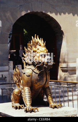 Chinesische Schutzlöwen; Löwenstatue; Tiananmen-Platz; Peking; China; asien Stockfoto