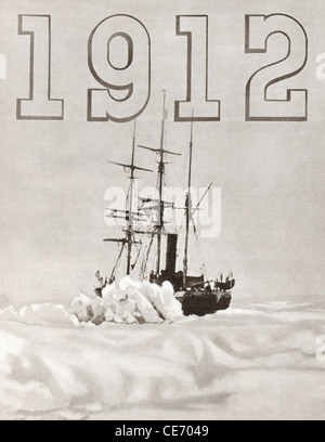 Das Schiff Terra Nova von Robert Falcon Scott während der Terra-Nova-Expedition zum Südpol 1912 verwendet. Stockfoto