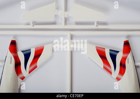 Modell der Schwanzflosse Abschnitte einer British Airways Airbus A319 Flugzeuge Stockfoto