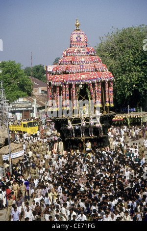 MAA 81639: Tempel Rath Yatra Rathyatra Autofestival; Madurai; Tamil Nadu; Indien Stockfoto