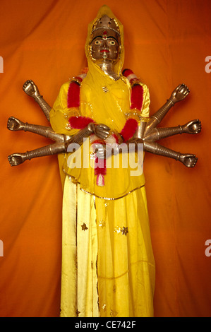 AAD 82821: Göttin Durga Devi in Chamunda Tempel in Mehrangad; Jodhpur; Rajasthan; Indien Stockfoto