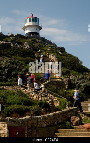 Schritte zum Kap zeigen Leuchtturm, Kap der guten Hoffnung, Südafrika Stockfoto