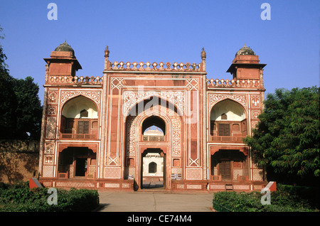 Eingang des Itmad-Ud-Daulah Grabmal Agra Uttar Pradesh, Indien Stockfoto