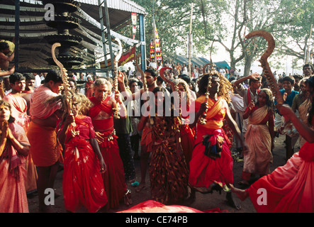 Velichappadu; Velicha padu oracle; bharani Festival; Bhagavathy Tempel; kodungalloor; Thrissur Bezirk; kerala; indien; asien Stockfoto