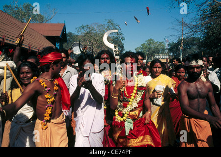 MAA 82951: indische Festival Velicha Padu Oracle Bharani Festival Kodungalloor Kerala Indien Stockfoto