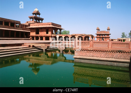 NMK 82195: Anup Talao Teich in Panch Mahal fünf Palast und Diwan-e-Aam-Fatehpur Sikri-Agra-Uttar Pradesh, Indien Stockfoto