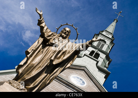 Statue von Jesus, Paroisse de Saint-Jean, Île d'Orléans, Quebec, Kanada Stockfoto