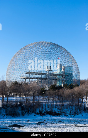 Die Biosphäre, gewidmet der Umwelt ein Museum in Montreal. Es befindet sich im Parc Jean-Drapeau, auf Île Sainte-Hélène. Stockfoto