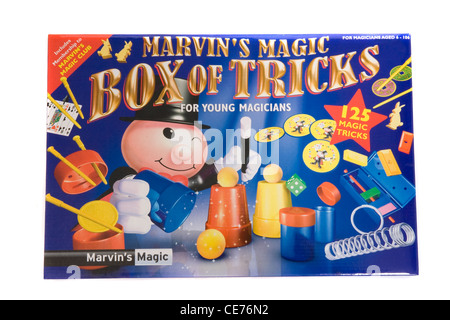 Marvins magische Box of Tricks. Ein magisches set für Kinder. Stockfoto