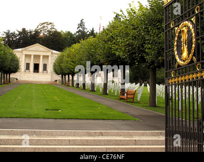 Suresnes amerikanischen Friedhof und Denkmal, Suresnes, Hauts-de-Ringwaden, in der Nähe von Paris, Frankreich, Erster Weltkrieg und Zweiter Weltkrieg Friedhof Stockfoto