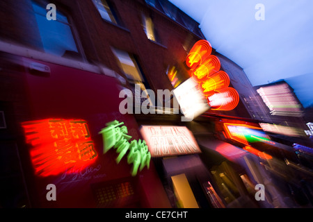 China Town Manchester UK fotografiert mithilfe der Kamera zoom Burst-Effekt Stockfoto