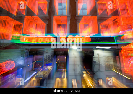 Hong Kong Restaurant in China Town Manchester UK, mit der Kamera fotografiert Burst-Effekt zu vergrößern. Stockfoto