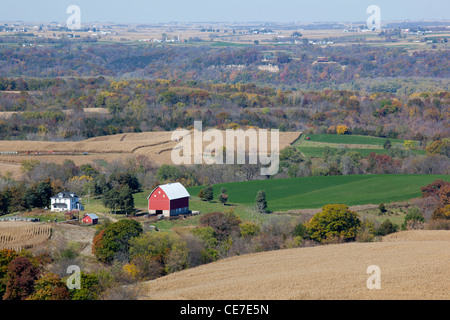 IA, Dubuque County, Ackerland Stockfoto